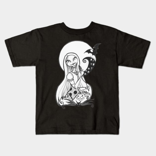 Sally Skellington Kids T-Shirt by KupKake1313